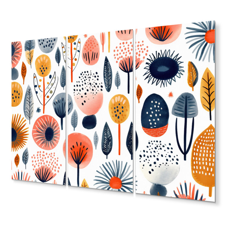 DesignArt Blue Coral Scandinave Floral Elegance II Plants & Flowers Wall Decor on Metal Wayfair